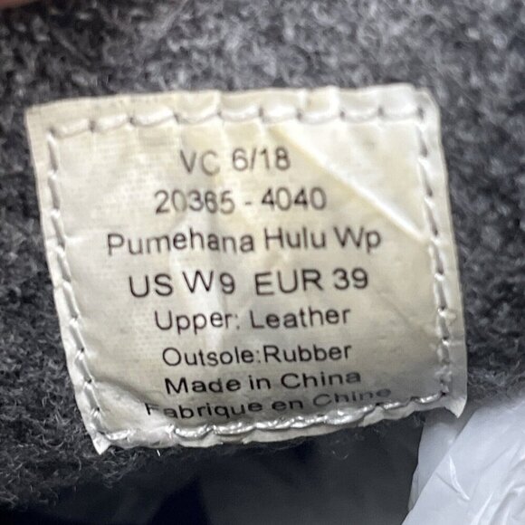 Olukai Pumehana Hulu WP Boots Women 9 Black Nubuck Leather Ankle Booties Pull On - Picture 8 of 9